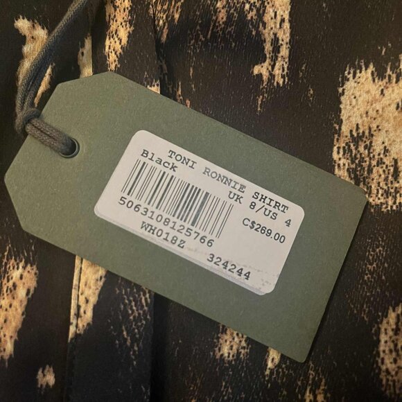 AllSaints Toni Ronnie Shirt, size 4, black - Picture 2 of 3